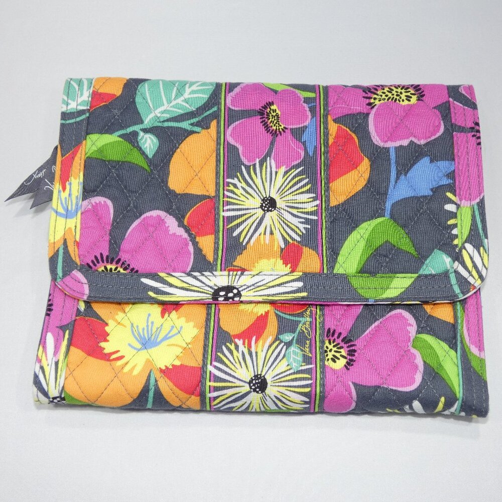 Vera Bradley Jazzy Blooms Travel Jewelry Folio EUC